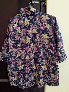 Sale🔥Floral Shirt In Navy Blue Colour