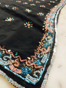 Black Saree Embroidery Work