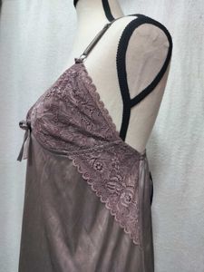 Silky Satin Lace Lingerie Nightgown