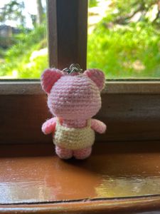 Crochet Handmade Amigurumi Piggy Keychain