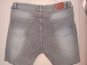 Gray Denim Shorts