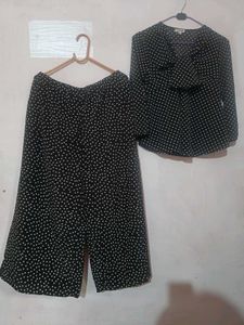 Polka Dot Blouse &amp; Culottes Set
