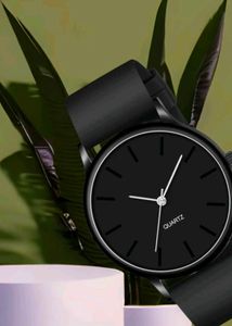 Sleek Black Quartz Watch