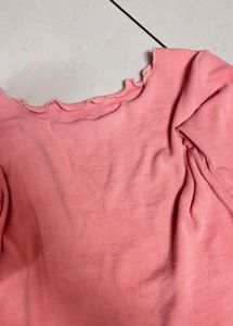 Full Sleeves Round Neck Ribbed Top for Girls