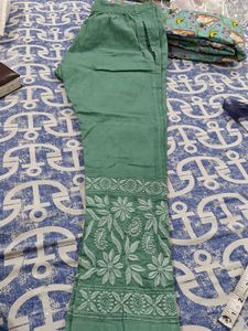 Embroidered Green Palazzos