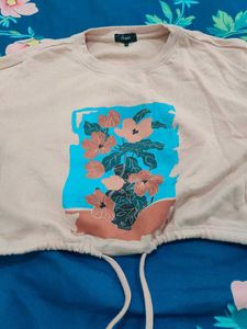 Oversized Crop Full Sleeve T Shirt