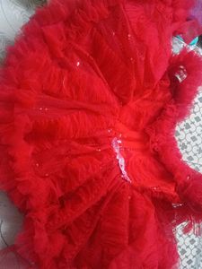 Red ♥️ Colour Party Wear Baby Frock