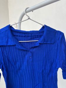 Stylish Blue Polo Top