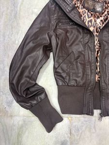 Brown Leather Moto Jacket
