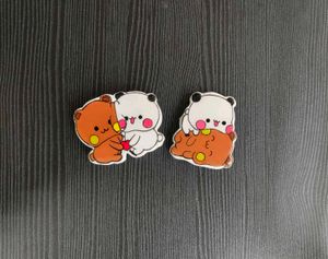 2× Cute Large Dudu Bubu 🤍🤎 Magnets