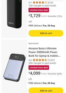 Amazon Basic 100W 20,000mah Powerbank