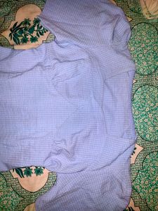 Puff Sleeve Blue Crop Top