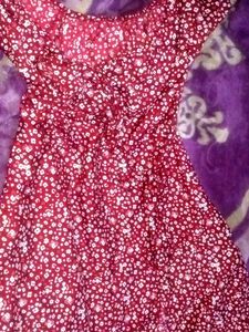 Red Floral Off-the-Shoulder Dress
