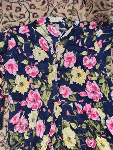 Vintage Floral Print Midi Dress