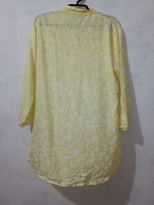 Yellow Floral short kurta