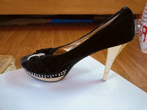 It Is Beautiful Black Velvet Pencil Heel
