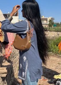 Real chickenkari Blue Embroidered Kurti Top