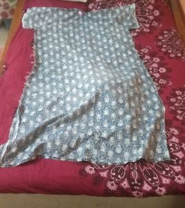 Nighty Grey White Print
