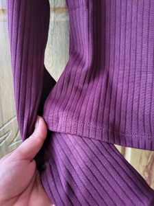 H&amp;M Ribbed Lace detail Jersey Top