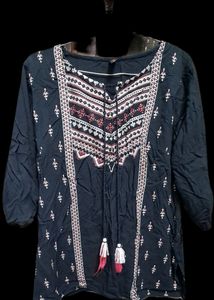 Black Casual Indowestern Top