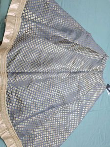INDYA Grey Banarasi Maxi Skirt