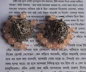 Beads jhumka pink