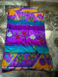 Floral Print  chanderi Silk.