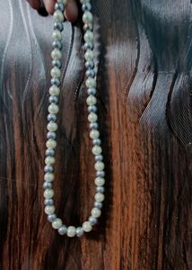 Grey White Crystal Necklace