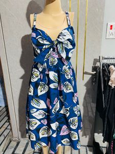 Blue Floral Tie-Front Sundress
