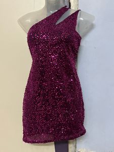 Sparkly One-Shoulder Party Dress