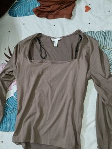 Brown Long Sleeve Top