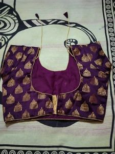 Purple &amp; Gold Patterned Blouse