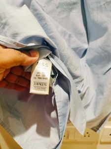 M&amp;S Light Blue Striped Shirt Fixed Price
