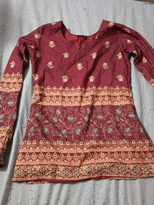 Maroon Floral Print Top