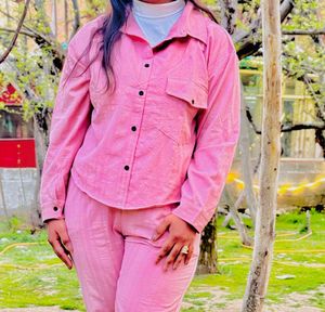 Pink Linen Two-Piece Set