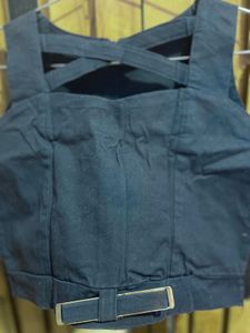 Navy Structured Style Crop Top
