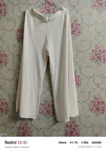 Wide Leg Cream Pants