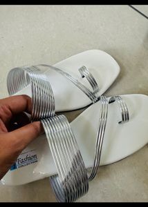 new beautiful silver flats