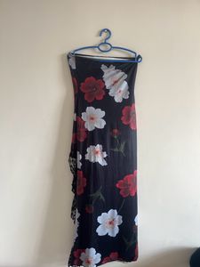 Newme Asia Tube Maxi Bodycon Black Floral Dress
