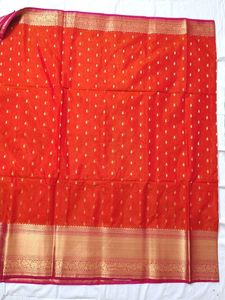 Orange & Pink Pattu Saree