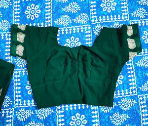 Emerald Green Gorgeous Saree With Blouse