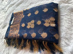 Elegant Navy Blue Saree