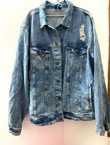 H&amp;amp;M Unisex Distressed Denim Jacket
