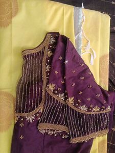 Excellent Aari Work Blouse With Saree