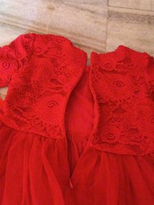 Red Tulle Dress with Bow