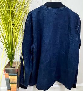 H&amp;M Dark Wash Denim Bomber Jacket