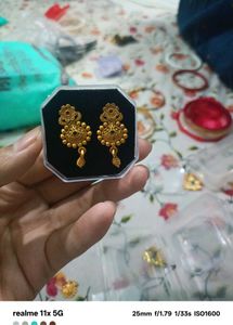 GOLD DOOP EARRING Brass Hoop