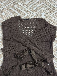 Brown Woolen Wrap On