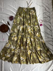 🗝️Pinterest Floral Tiered Vintage Maxi Skirt