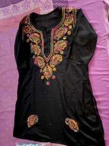Embroidered Black Kurti